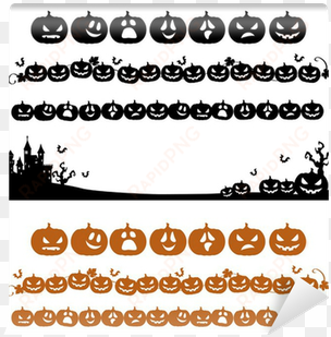 halloween pumpkin line decoration in silhouette wall - halloween