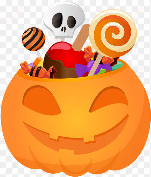 Halloween Pumpkin With Candy Png Clip Art Imageu200b - Jack O Lantern With Candy Clipart Png transparent png image