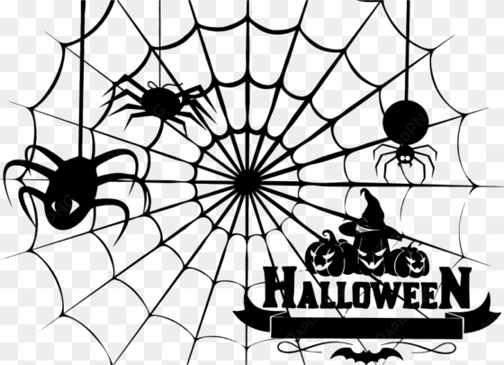 Halloween Spiderweb Stencil Clip Royalty Free - Halloween Spider Web Clipart transparent png image