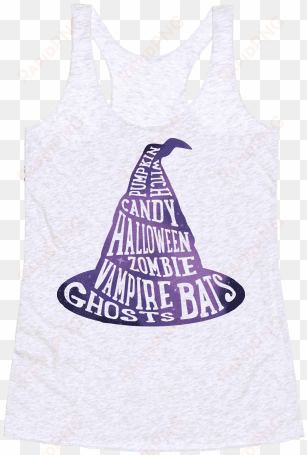 halloween witch's hat racerback tank top - no fuck boy allowed