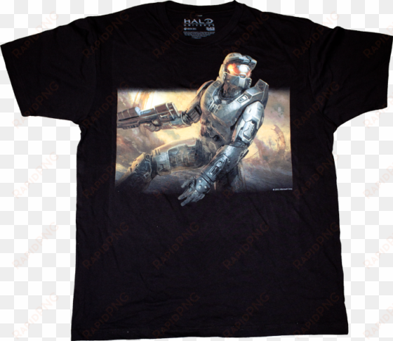 halo master chief black t-shirt