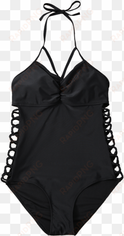 halter cut out strappy one - swimsuit