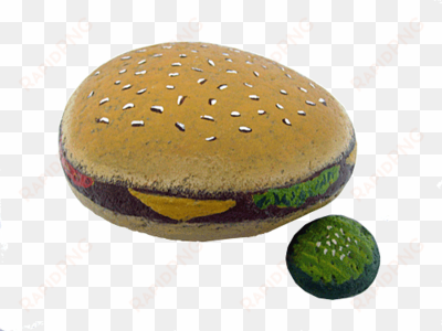 hamburger & pickle painted rocks - painted hamburger rock
