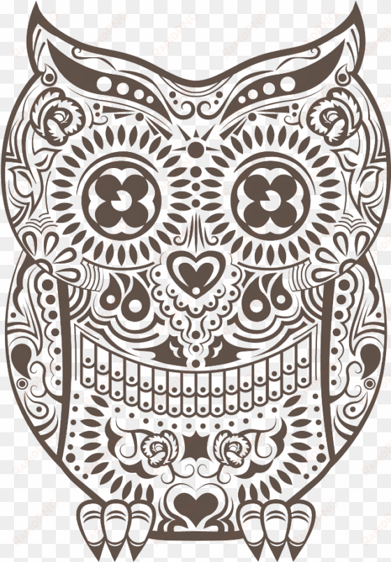 hamsa drawing owl - day of dead owls