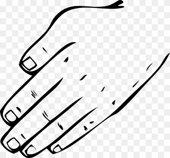hand black and white hand clipart - back hand clip art