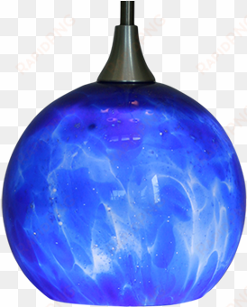 hand blown glass led hanging light cobalt blue - cobalt blue light fixture