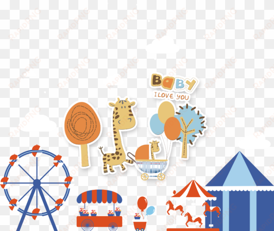 hand drawn cartoon playground decoration psd image - zazzle niedliche giraffenmutter und baby strollerdecke