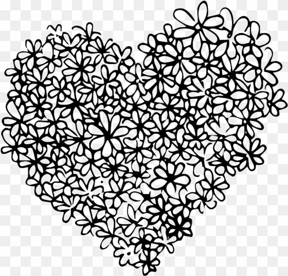 hand drawn heart shaped flower love vector - hab dich lieb - malbuch für erwachsene