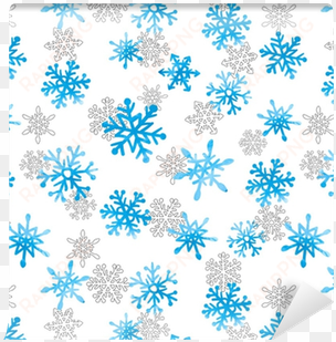 hand drawn watercolor snowflakes seamless pattern - watercolor painting