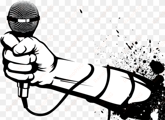 hand holding microphone clipart