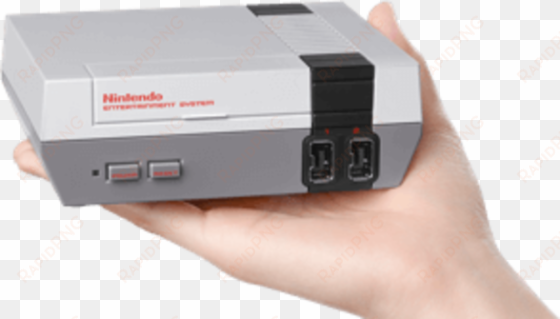 Hand Holding Nes Classic Edition - Nintendo Nes Classic Mini transparent png image