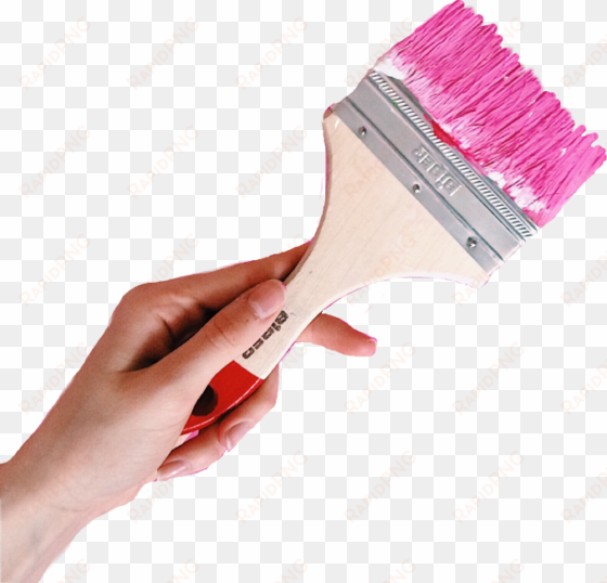 hand holding paint brush paintbrush painting pink free - pink paint brush png