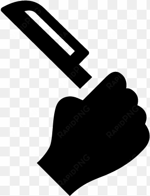 hand holding up a knife vector - icon