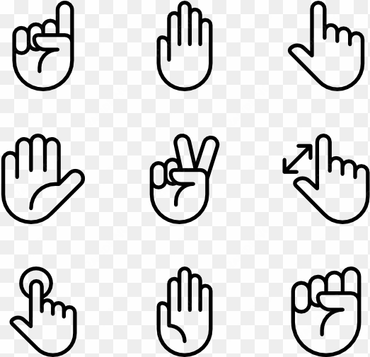 hand icons - white transparent social media logos