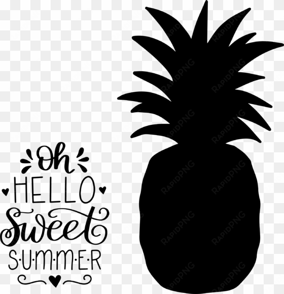 hand-lettered sweet summer pineapple free cut file - pineapple svg
