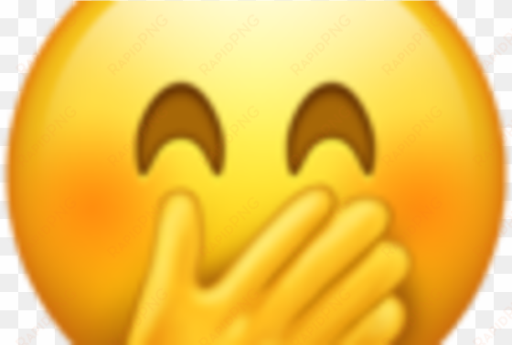 hand over mouth emoji transparent background