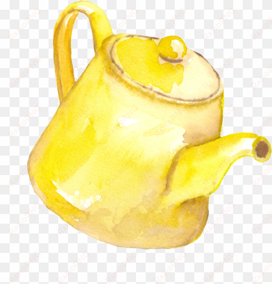 hand painted cartoon golden kettle png transparent - portable network graphics