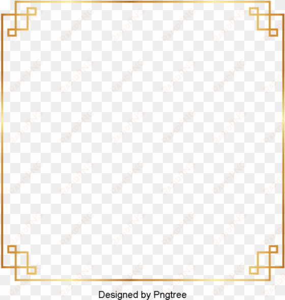 hand-painted chinese wind frame, hand painted, chinese, - simple gold frame png