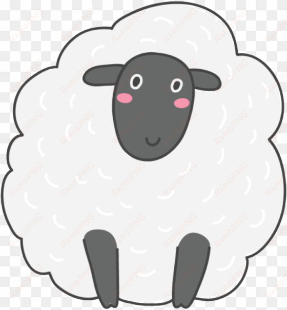 hand painted cute cute little sheep vector - vector graphics