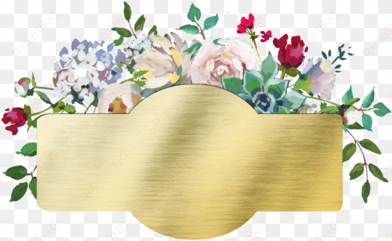 hand painted golden background flowers png transparent - pastel flower frame png