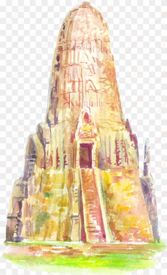 hand painted old castle png transparent - hindu temple