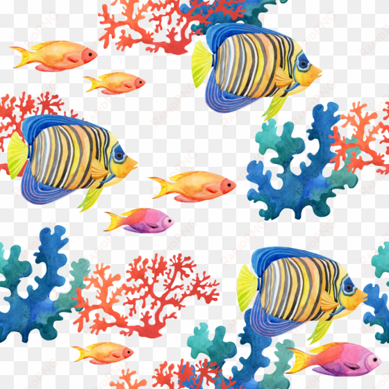 hand painted underwater world wonders background image - portable network graphics