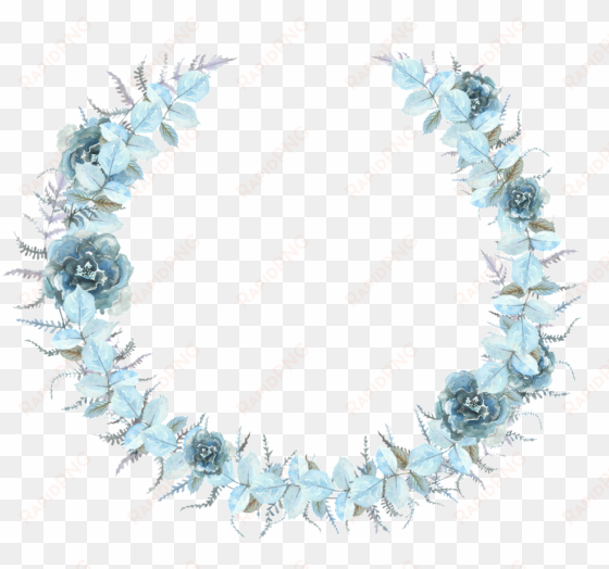 hand painted water blue floral transparent png - blue