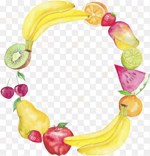 hand-painted watercolor cartoon transparent fruit material - essen sie mehr frucht kissen