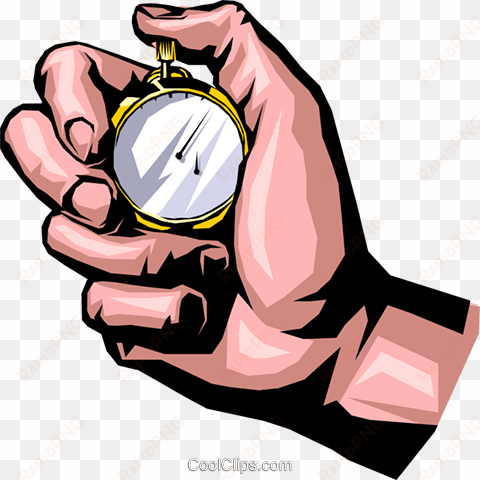 hand with stopwatch royalty free vector clip art illustration - stopwatch clip art