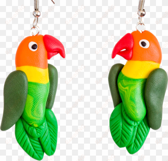 handcrafted fischer's lovebirds earrings - earrings