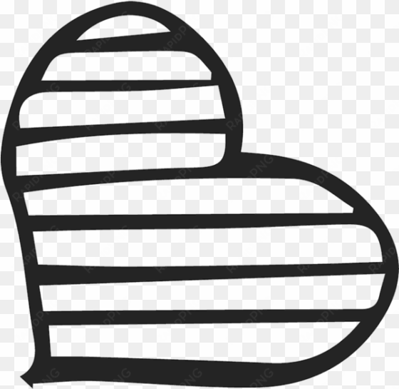 handdrawn striped heart stamp - pictogram