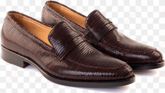 handmade mens leather shoes- lussoti - giovanni - penny loafer shoe in embossed burgundy calf