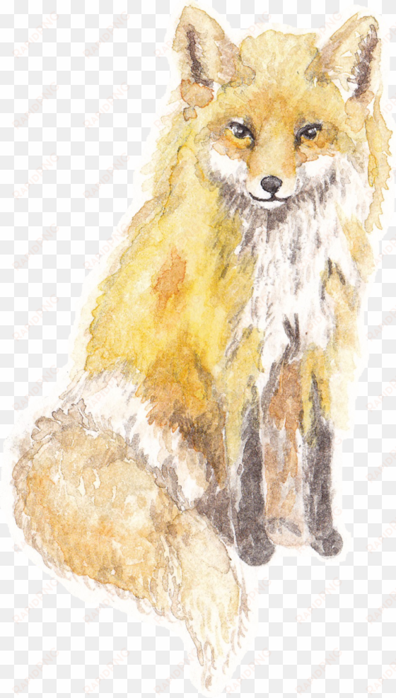 handpainted watercolour logo for a small flower farm - red fox