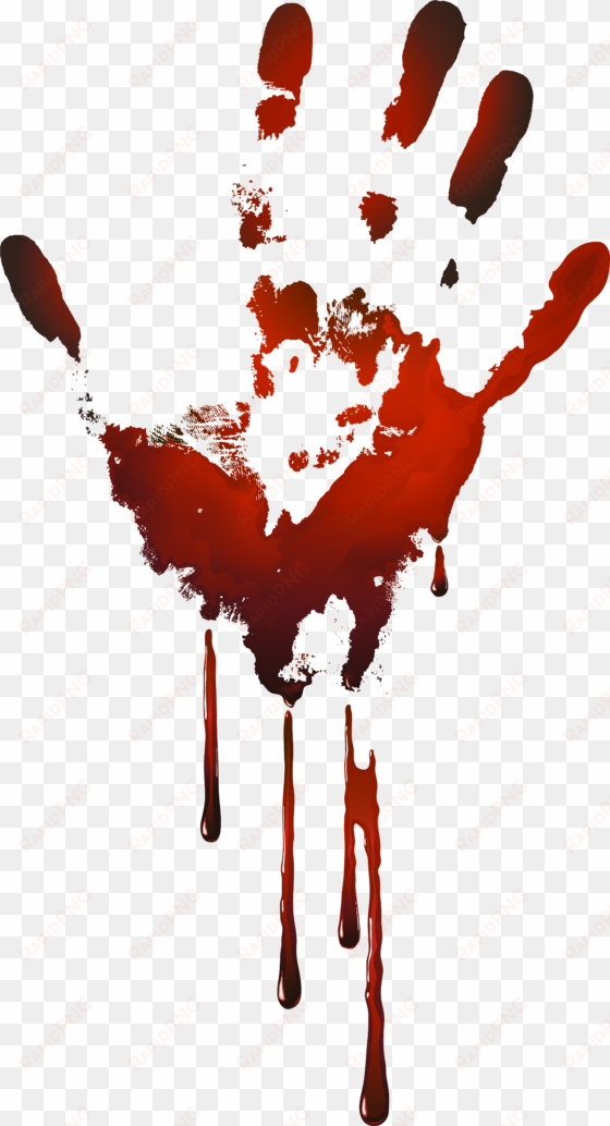 handprint clipart bloody - blood hand on wall
