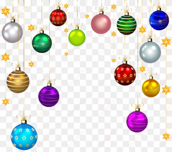 hanging christmas balls decor png clip art image - balls christmas ornaments clip art transparent