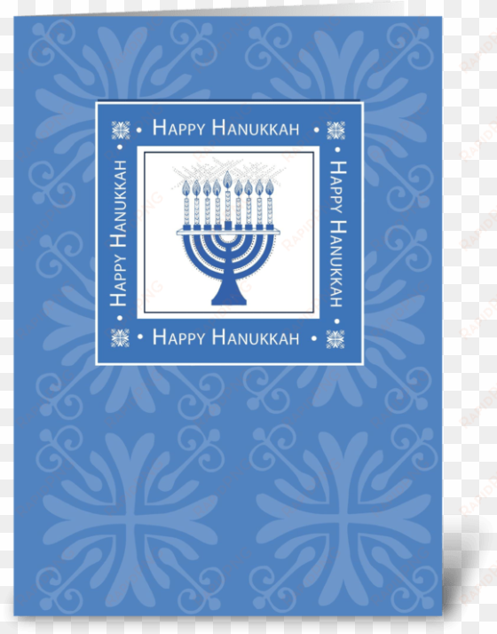 hanukkah in blue greeting card - happy hanukkah to rabbi, candles card