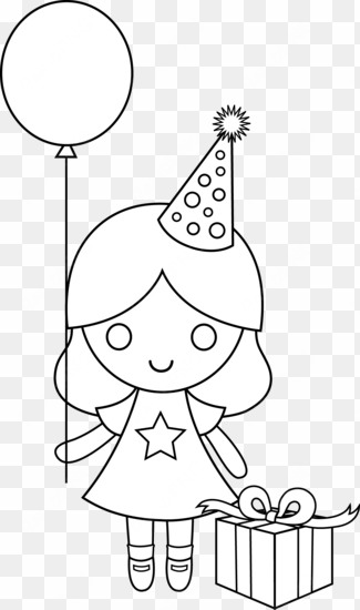 happy birthday line drawing at getdrawings - easy birthday girl drawing