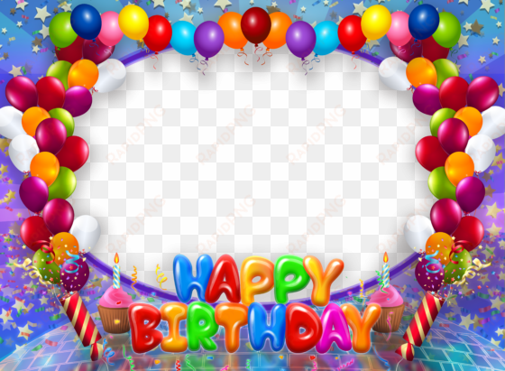 happy birthday transparent png frame with balloons - happy birthday photo frames png