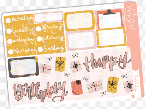 happy birthday washi date covers sticker sheet - birthday