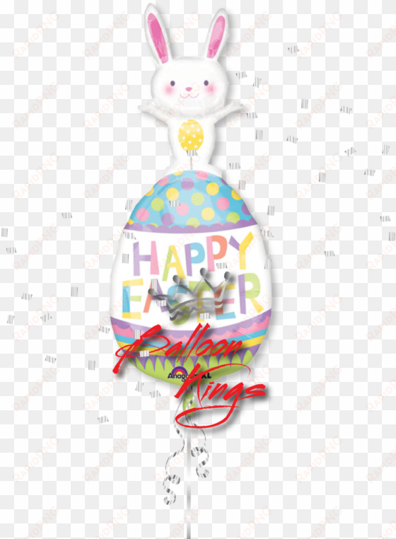 Happy Easter Bunny - 37 Inch Easter Bunny On Egg Balloon - 5 Pieces transparent png image