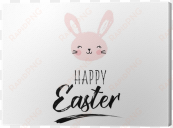 happy easter greeting card, poster, with cute, sweet - domestic rabbit