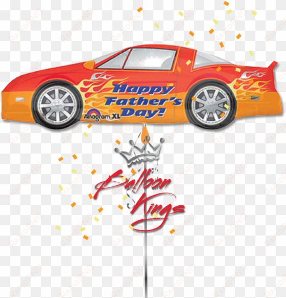 happy fathers day speed car - happy father's day - mylar balloons foil