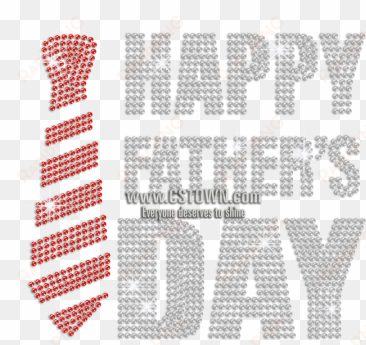 happy father's day with bling tie iron on rhinestone - webbing