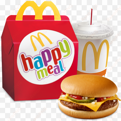 Happy Meal With Cheeseburger - Mc Donalds Happy Meal transparent png image