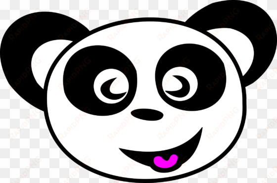 happy panda face clipart png for web