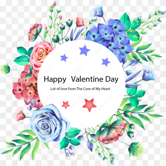 happy valentine day beautiful frame, water color flower, - wild flowers frame