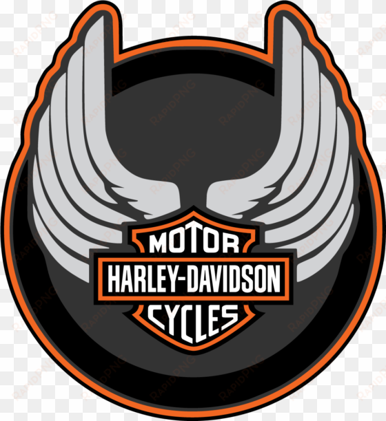 harley davidson wings round logo vector decal - harley davidson eagle logo