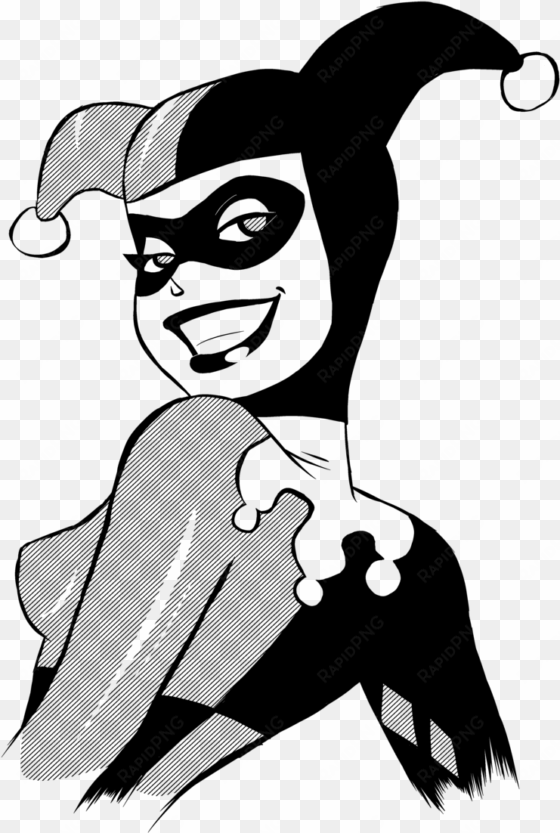 harley quinn clipart black and white - harley quinn comic black and white