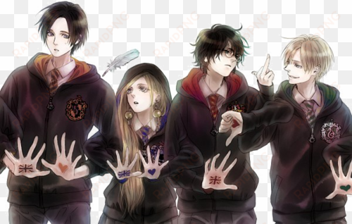 harry potter, draco malfoy, and luna lovegood image - draco x harry anime