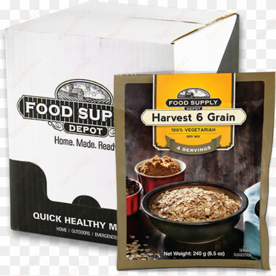 harvest 6 grain multigrain cereal box - food supply depot food supply - artisan oatmeal bucket